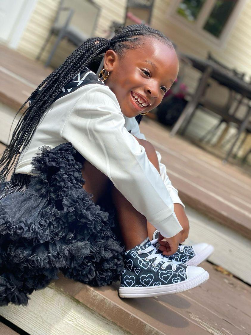 Black Hearts Kids Sneakers
