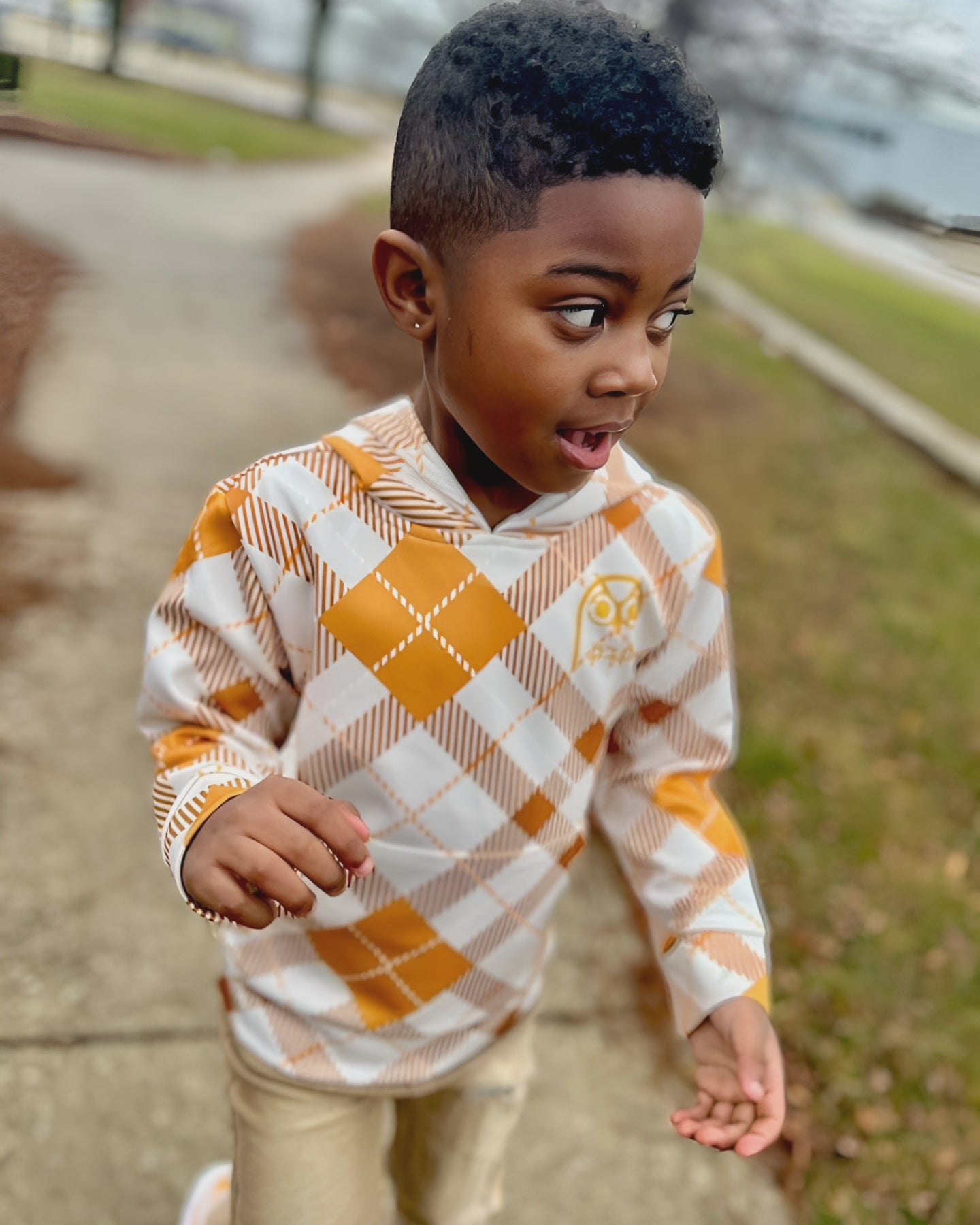 Winter Plaids Kids Hoodie