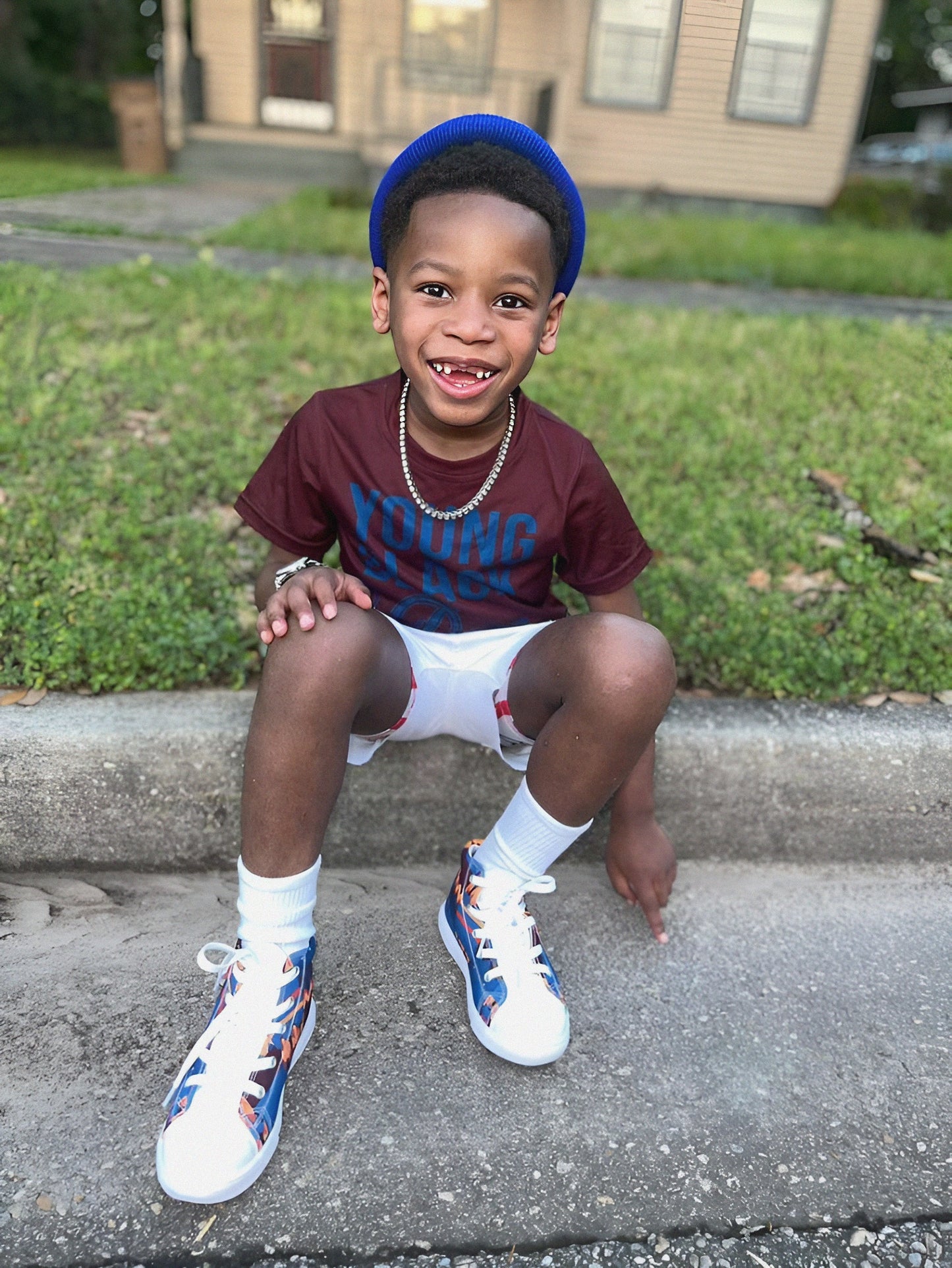 Royal Kente Kids Sneakers