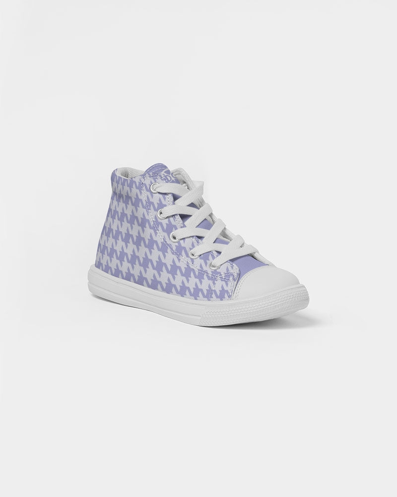 Purple Houndstooth Kids Sneakers
