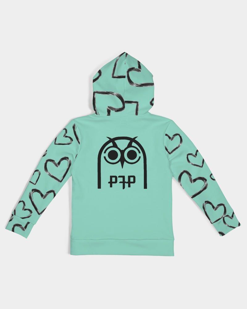 Teal Hearts Kids Hoodie