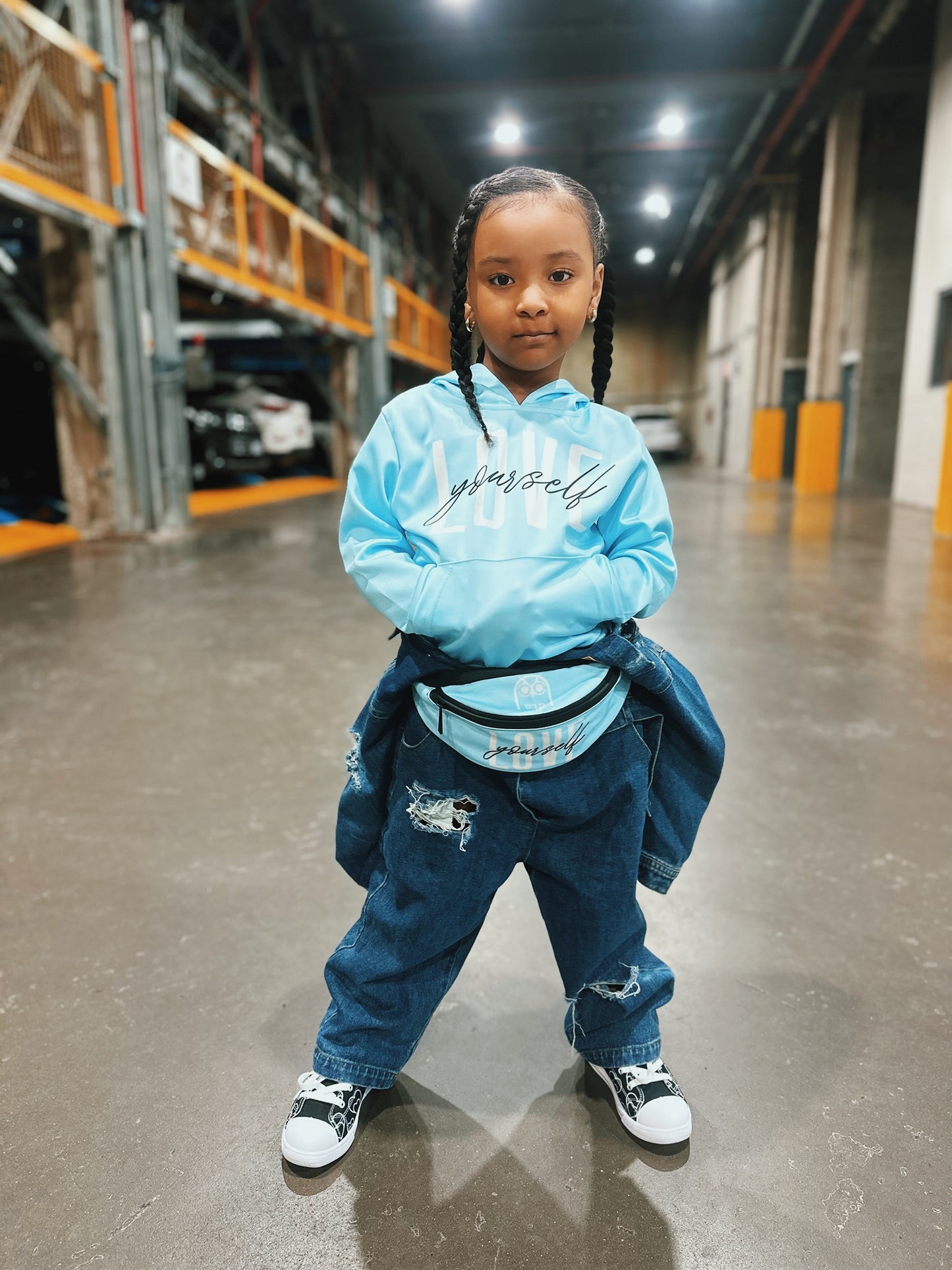 Love Yourself Clouds Kids Hoodie
