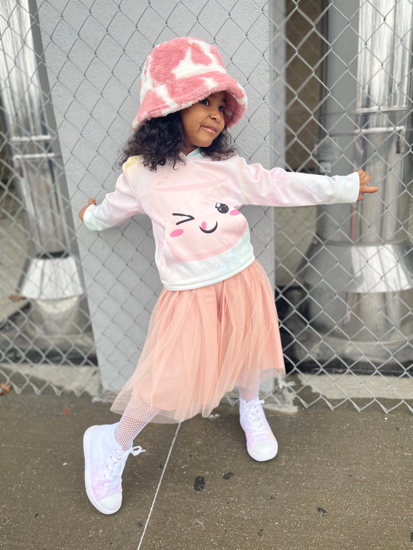 Watercolor Clouds Kids Sneakers