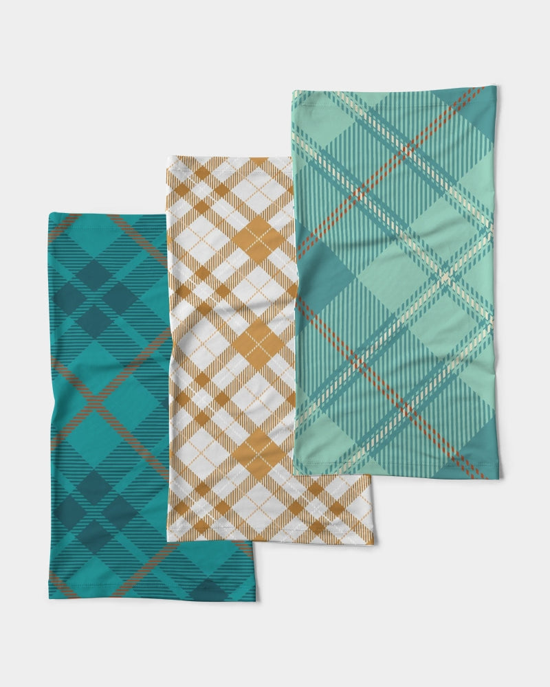 Ocean Plaids Neck Gaiter Set