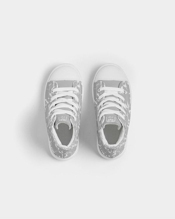 Grayscale Composition Kids Hightop Sneakers