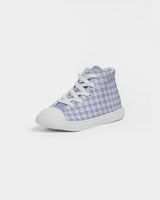 Purple Houndstooth Kids Sneakers