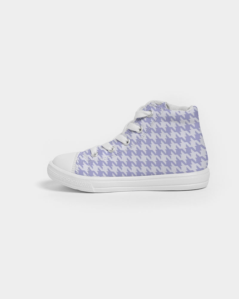 Purple Houndstooth Kids Sneakers