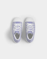 Purple Houndstooth Kids Sneakers