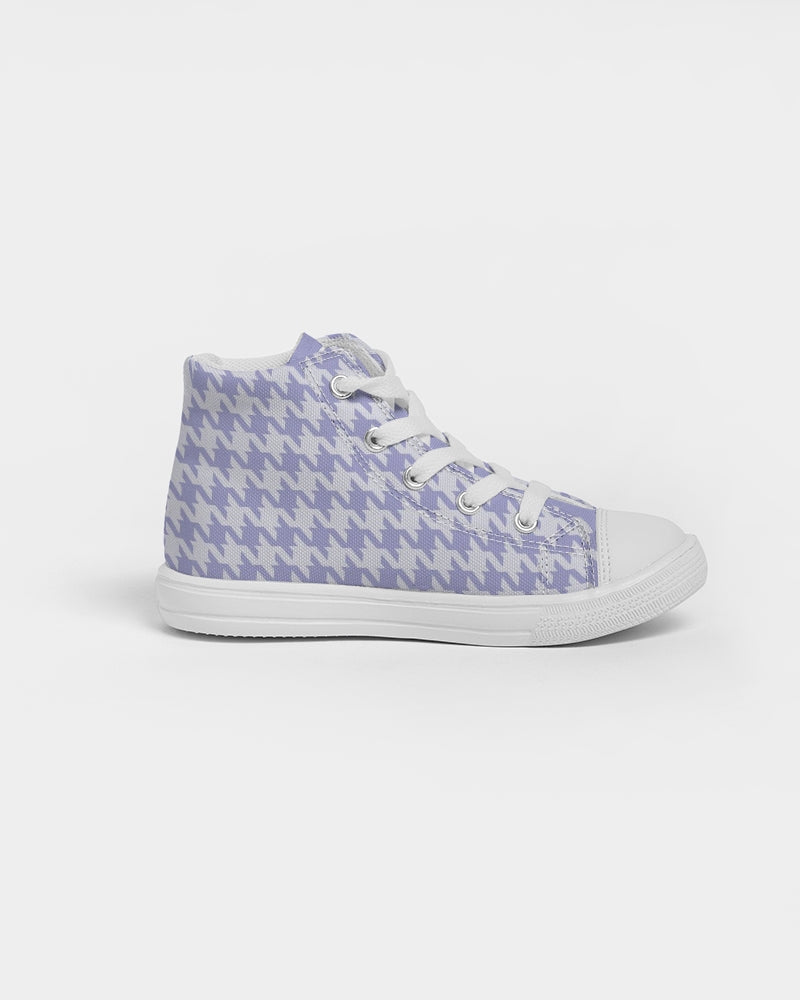 Purple Houndstooth Kids Sneakers