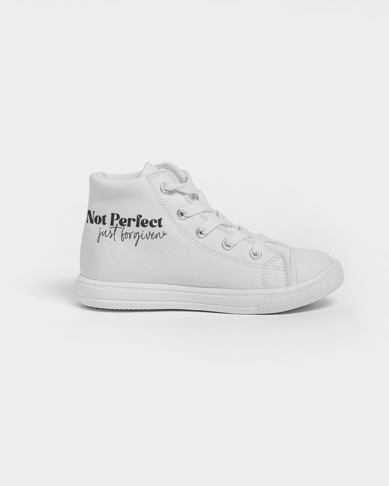 Not Perfect Just Forgiven Kids Hightop Canvas Shoe