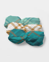 Ocean Plaids Twist Knot Headband Set